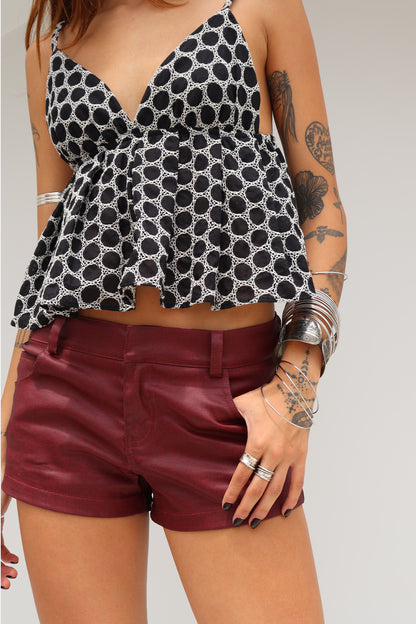 MINI SHORTS ROUGE JEANS WINE