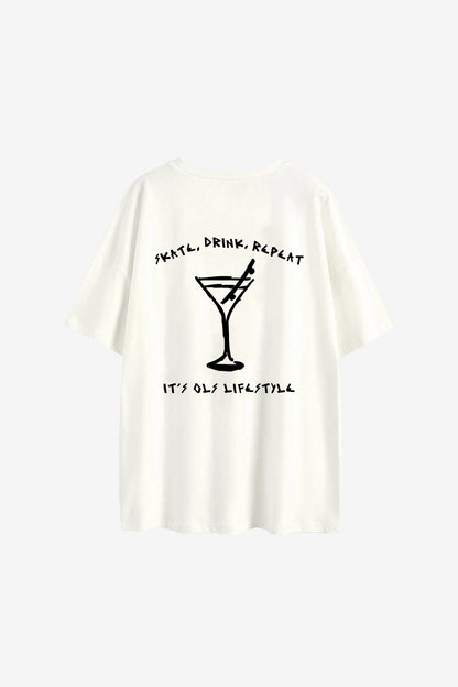 CAMISETA SKATE DRINK MALHA WHITE